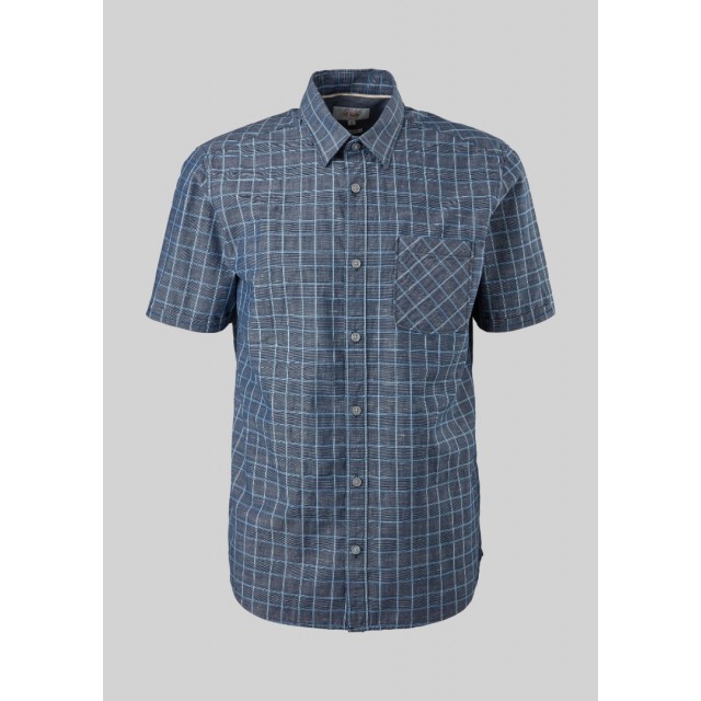 S.OLIVER Πουκάμισο Καρό Ανθρακί