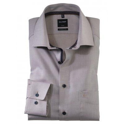 OLYMP Modern Fit, Business Πουκάμισο Μπέζ-καφέ