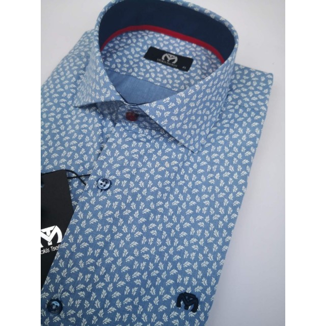 MAKIS TSELIOS Πουκάμισο Μικροσχέδιο Σιέλ 