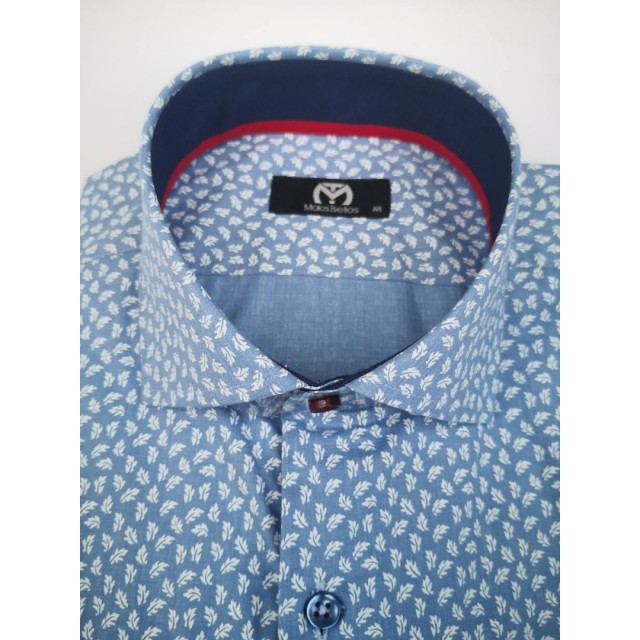 MAKIS TSELIOS Πουκάμισο Μικροσχέδιο Σιέλ 