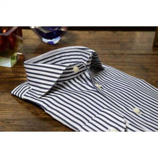CORDONE Shirt pin stripe blue