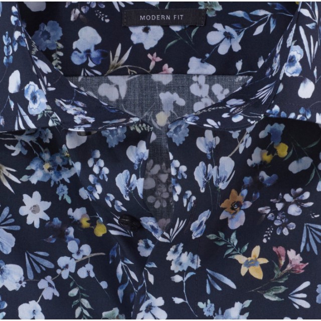 OLYMP ΠΟΥΚΑΜΙΣΟ MODERN FIT ΜΠΛΕ ΦΛΟΡΑΛ