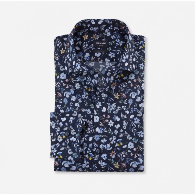 OLYMP ΠΟΥΚΑΜΙΣΟ MODERN FIT ΜΠΛΕ ΦΛΟΡΑΛ