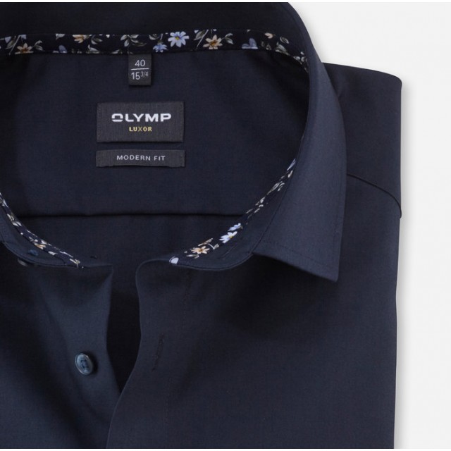 OLYMP ΠΟΥΚΑΜΙΣΟ MODERN FIT ΣΚΟΥΡΟ ΜΠΛΕ