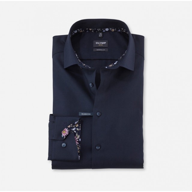 OLYMP ΠΟΥΚΑΜΙΣΟ MODERN FIT ΣΚΟΥΡΟ ΜΠΛΕ