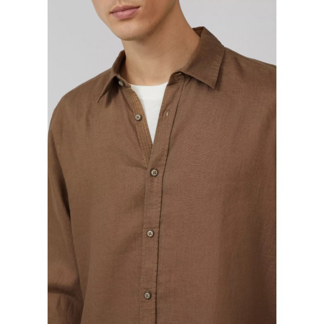 S.OLIVER LINEN SHIRT BROWN