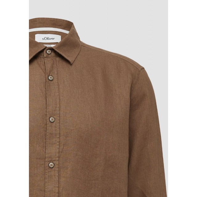 S.OLIVER LINEN SHIRT BROWN