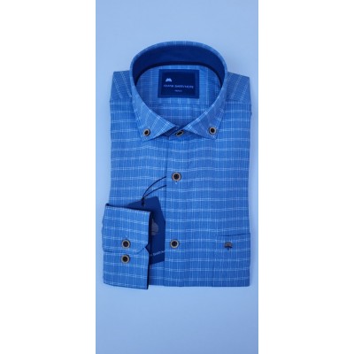 FRANK BARRYMORE SHIRT CHECK LIGHT BLUE