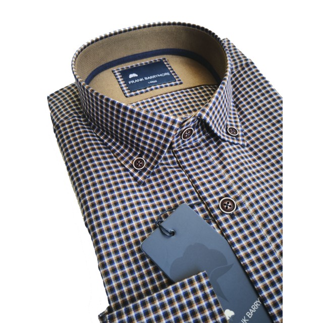 ΠΟΥΚΑΜΙΣΟ ΜΠΛΕ/ΚΑΜΕΛ FRANK BARRYMORE 