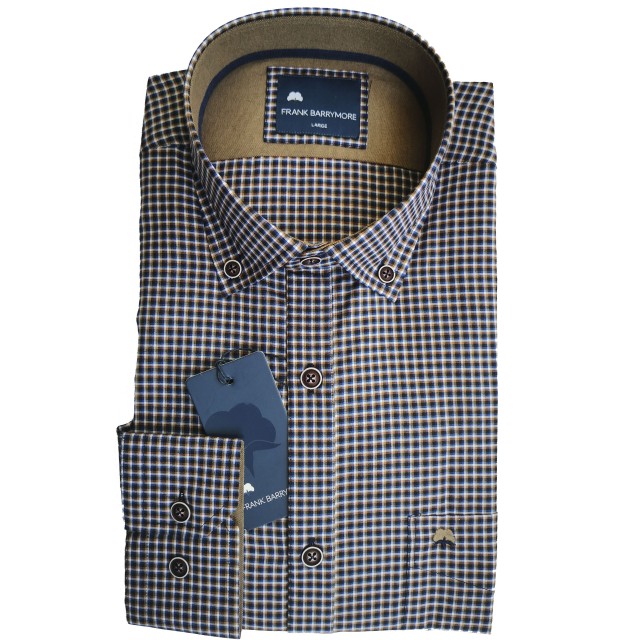 ΠΟΥΚΑΜΙΣΟ ΜΠΛΕ/ΚΑΜΕΛ FRANK BARRYMORE 