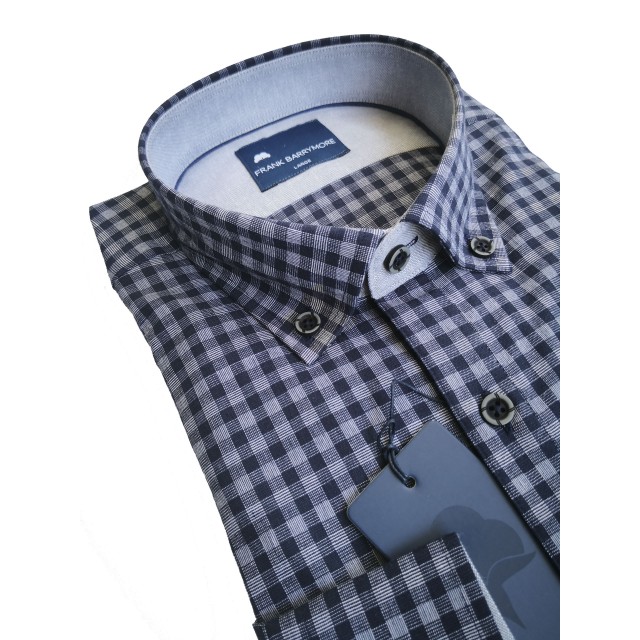 ΠΟΥΚΑΜΙΣΟ ΜΠΛΕ/ΓΚΡΙ FRANK BARRYMORE 