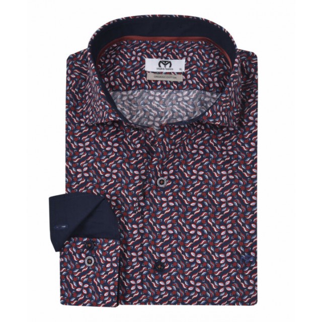 MAKIS TSELIOS Πουκάμισο Μπλέ/Μπορντώ