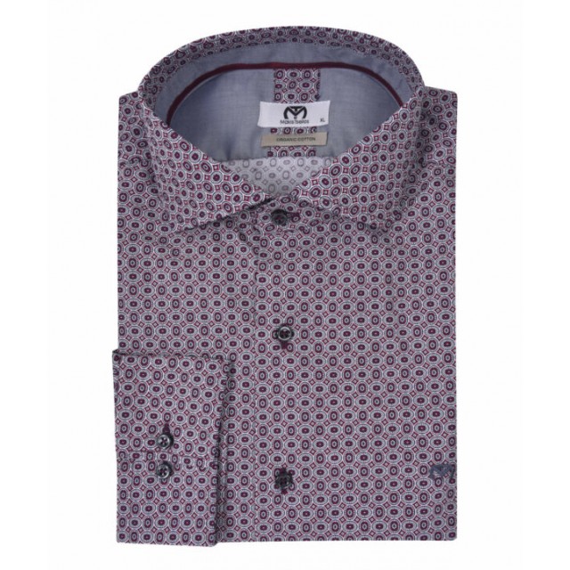 MAKIS TSELIOS Πουκάμισο Γκρι/Μπορντώ