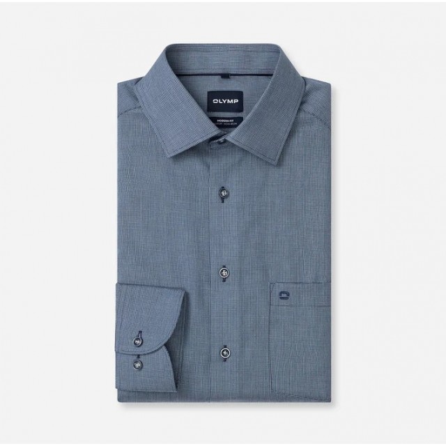 OLYMP ΠΟΥΚΑΜΙΣΟ MODERN FIT ΜΠΛΕ NAVY