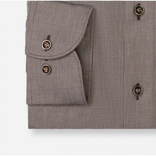 OLYMP ΠΟΥΚΑΜΙΣΟ MODERN FIT ΚΑΦΕ