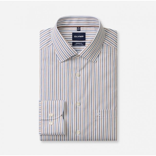 OLYMP SHIRT MODERN FIT ΚΑΦΕ