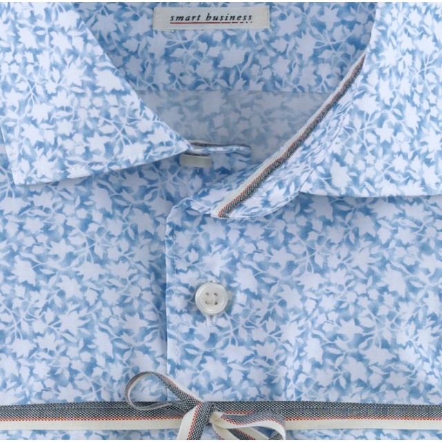 OLYMP Level Five Body Fit πουκάμισο με μοτίβο λουλούδια Σιέλ