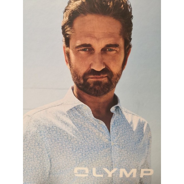 OLYMP Level Five Body Fit πουκάμισο με μοτίβο λουλούδια Σιέλ