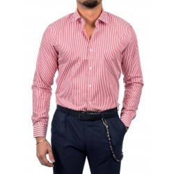 D-ZINE  Πουκάμισο Ριγέ Κόκκινο