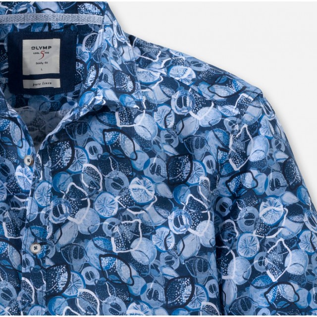OLYMP Πουκάμισο body fit μοτίβο  Μπλέ 