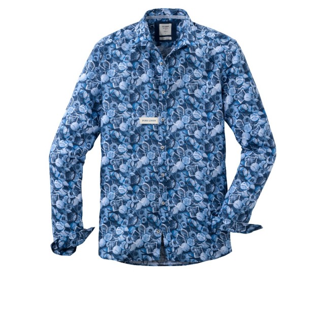 OLYMP Πουκάμισο body fit μοτίβο  Μπλέ 