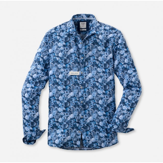 OLYMP Πουκάμισο body fit μοτίβο  Μπλέ 