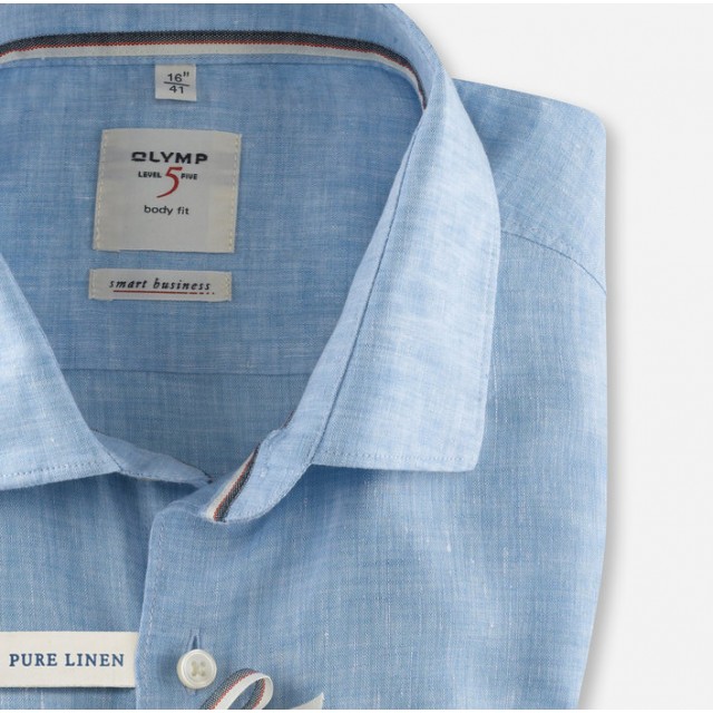 OLYMP Πουκάμισο Level Five Smart Business Body Fit σιέλ