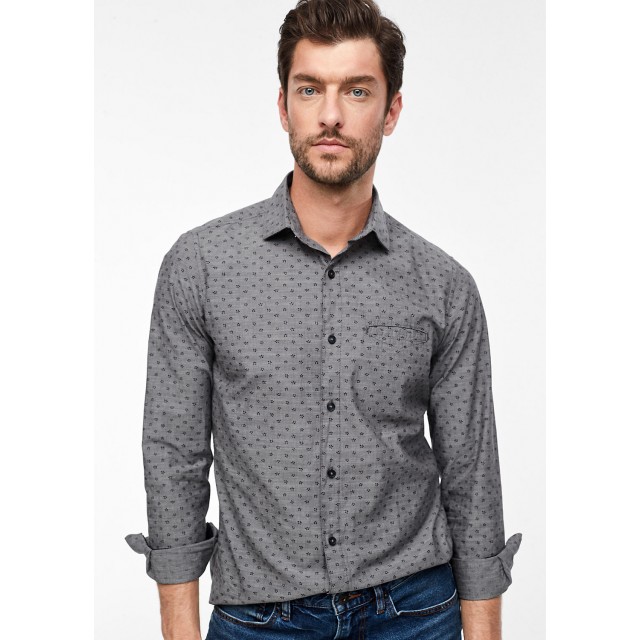 ΠΟΥΚΑΜΙΣΟ ΜΕ ΜΙΚΡΟΣΧΕΔΙΟ ΓΚΡΙ S.OLIVER