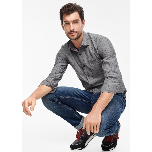 ΠΟΥΚΑΜΙΣΟ ΜΕ ΜΙΚΡΟΣΧΕΔΙΟ ΓΚΡΙ S.OLIVER