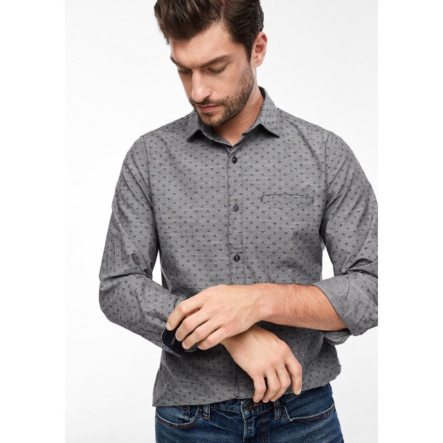 ΠΟΥΚΑΜΙΣΟ ΜΕ ΜΙΚΡΟΣΧΕΔΙΟ ΓΚΡΙ S.OLIVER