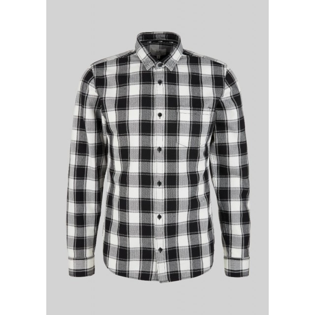 S.OLIVER Q/S  Πουκάμισο Καρό Μαύρο 