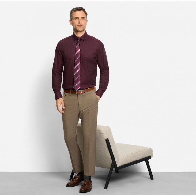 OLYMP ΠΟΥΚΑΜΙΣΟ BODY FIT ΜΠΟΡΝΤΩ