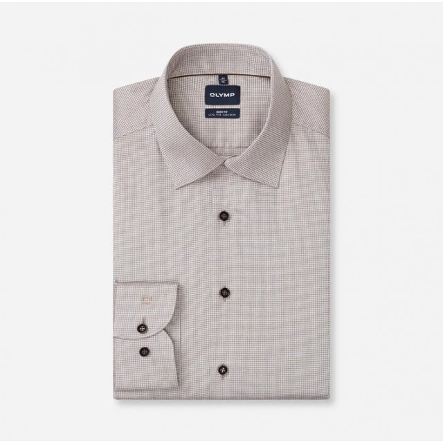OLYMP SHIRT BODY FIT BROWN