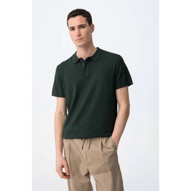 TIFFOSI KNIT POLO SHIRT DARK GREEN