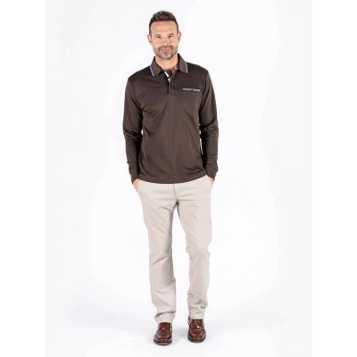 PRE END LS POLO BROWN