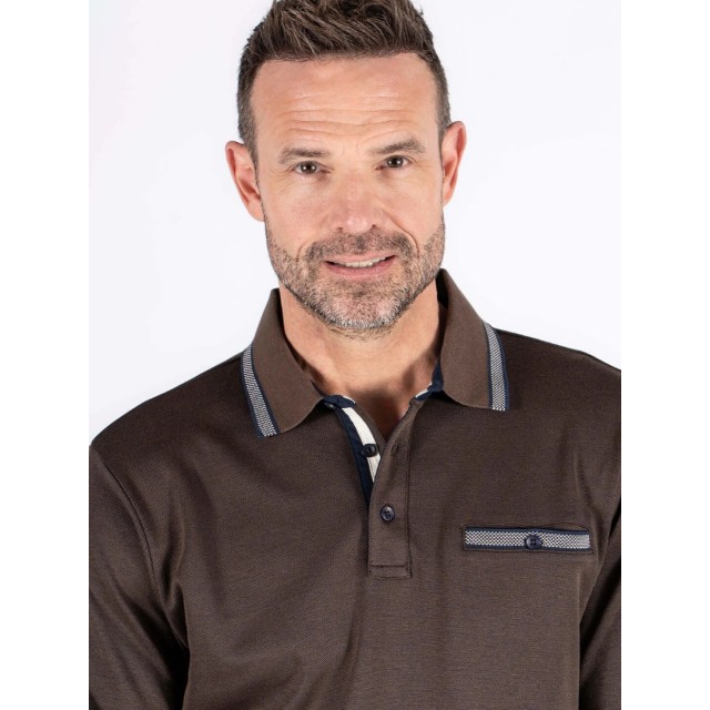 PRE END LS POLO BROWN