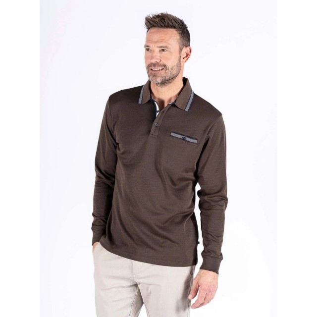 PRE END LS POLO BROWN