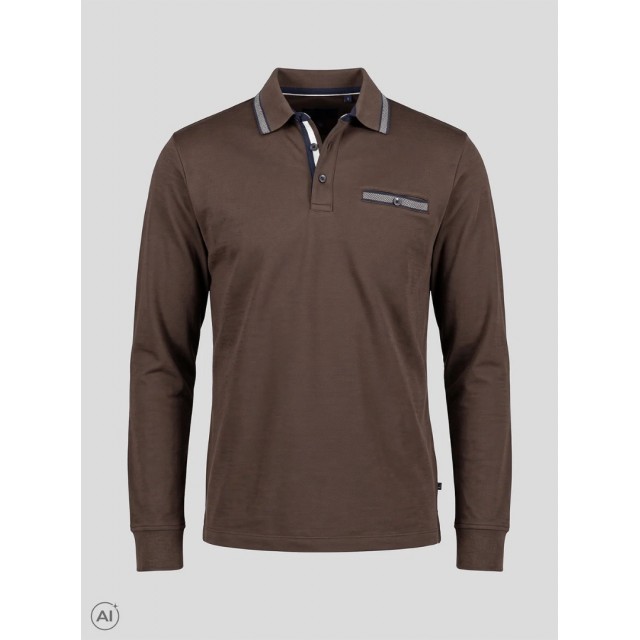PRE END LS POLO BROWN