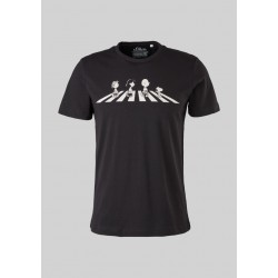S.OLIVER T-SHIRT Μαύρο SNOOPY