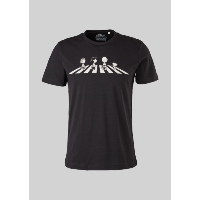 S.OLIVER T-SHIRT Μαύρο SNOOPY
