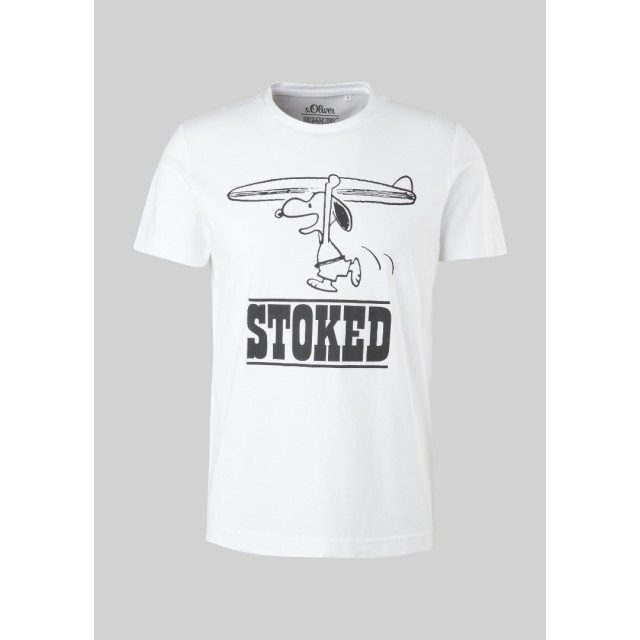 S.OLIVER T-SHIRT Λευκό SNOOPY