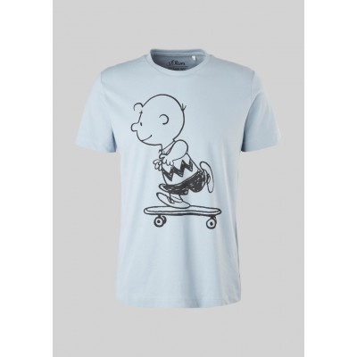S.OLIVER T-SHIRT Siel SNOOPY