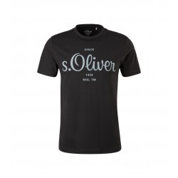 S.Oliver T-Shirt logo Μαύρο