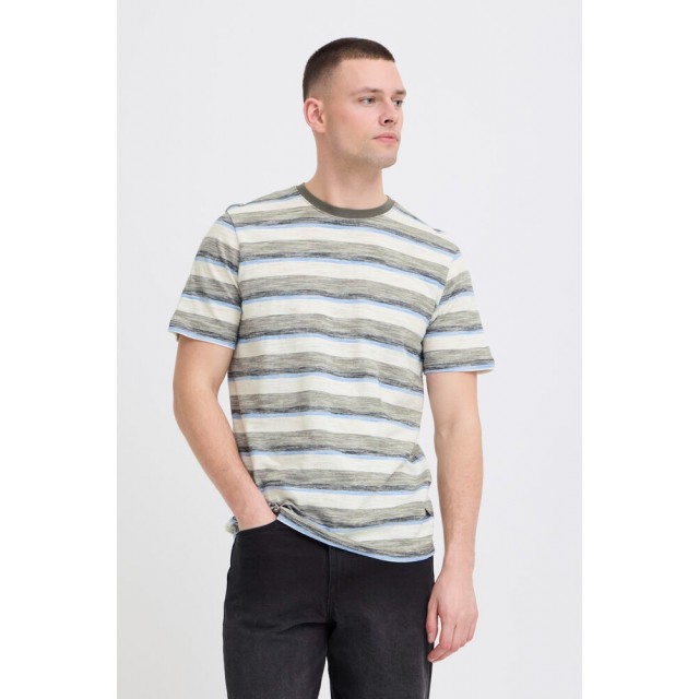 BLEND T-SHIRT WITH STRIPES OLIVE