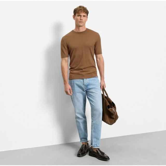 OLYMP CASUAL KNIT T-SHIRT NOUGAT