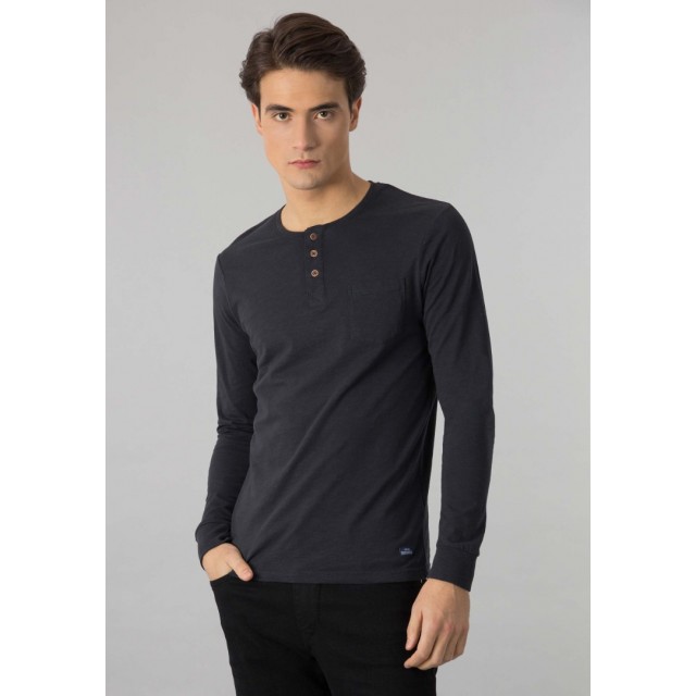 TIFFOSI T-SHIRT with buttons BLACK
