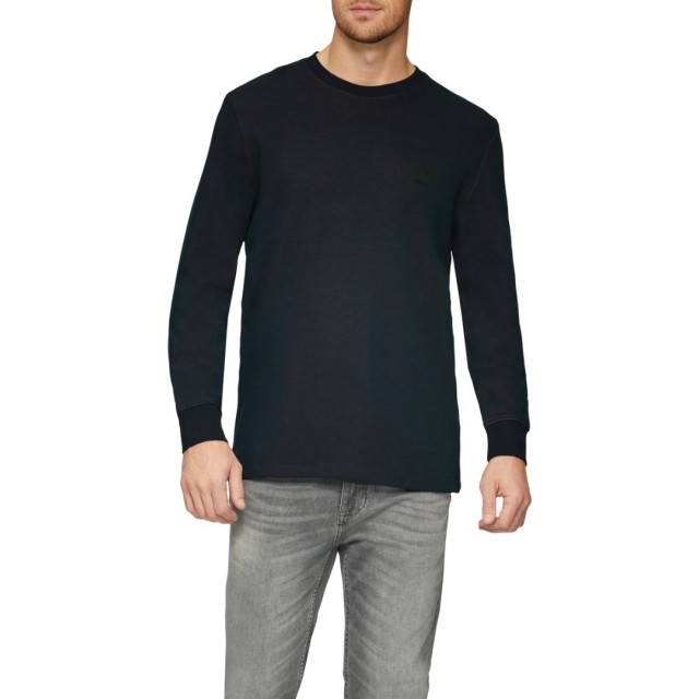 S.OLIVER T-Shirt Textured long sleeve top with logo details