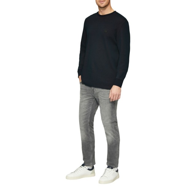 S.OLIVER T-Shirt Textured long sleeve top with logo details