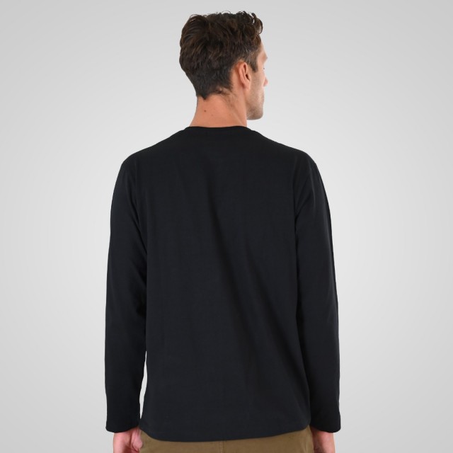 DOUBLE T-SHIRT HENLEY BLACK