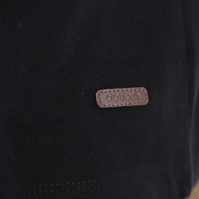DOUBLE T-SHIRT HENLEY BLACK